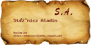 Stánicz Aladin névjegykártya